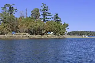 Island with campsite