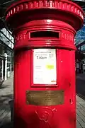 The surviving pillar box from the 1996 Manchester bombing