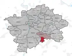 Location of Prague-Šeberov in Prague