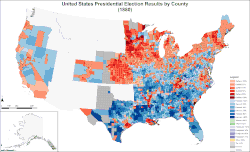 Map of presidential election results by county