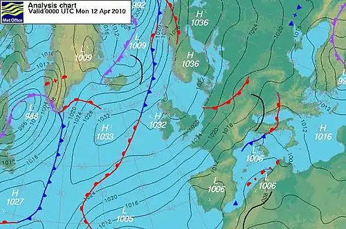 Geostrophic flow (easterly)