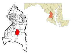 Location of Rosaryville, Maryland