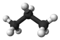 Ball and stick model of propane