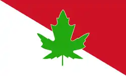 Ligue du Drapeau National's proposal for Flag of Canada, adopted by the Native Sons of Canada c.1958 (c.1943 and c.1958)