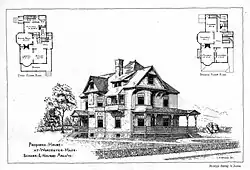 Proposed house, Worcester, Massachusetts, published 1888. Lucius W. Briggs, delineator.