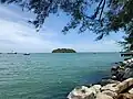 The uninhabitated islet of Arang Island, as seen from downtown Port Dickson