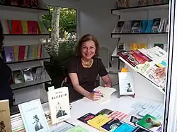 Pilar de Vicente-Gella, at the 2007 Retiro park book fair of Madrid, 2007