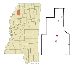 Location of Marks, Mississippi