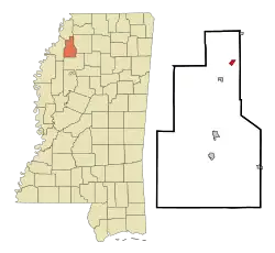 Location of Sledge, Mississippi