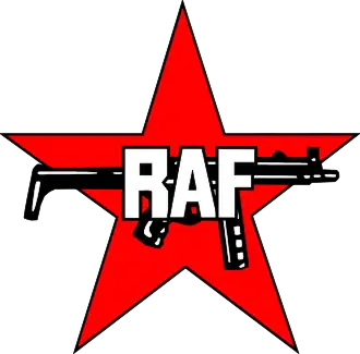 The West German communist militant group Red Army Faction (RAF) depicted the MP5 in their insignia, shown here.[192]