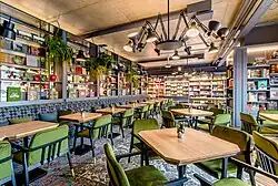 Telliskivi Rahva Raamat is home to both a bookstore and the restaurant Literaat.