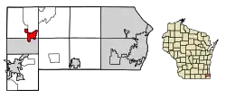 Location of Waterford in Racine County, Wisconsin.