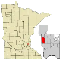 Location of the city of New Brighton within Ramsey County, Minnesota