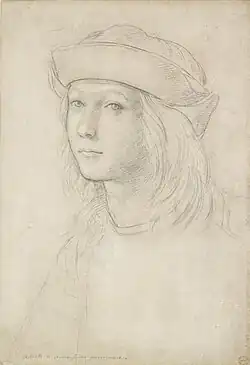 Probable self-portrait drawing by Raphael in his teens