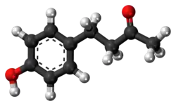 Ball-and-stick model of raspberry ketone