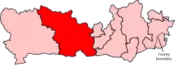 Location of the Reading West and Mid Berkshire constituency in Berkshire after the 2023 boundary review