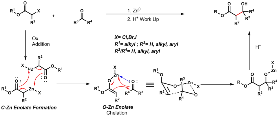 Basic mechanistic scheme of the Reformatsky reaction