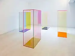 "Lightcatcher" (2017), fluorescent acrylic glass, 4-part installation, each 160 x 90 x 50&nbsp;cm