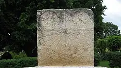 The sundial on the church patio at San Jerónimo Tlacochahuaya, Mexico (16th c.)