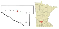 Location of Olivia within Renville County, Minnesota
