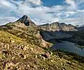 Reynolds Mountain (left) and Dragons Tail (right) above Hidden Lake
