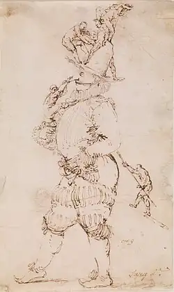 Fantastic Scene, pen & ink, 18.4 x 11 cm. private collection, Madrid