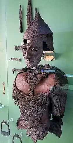 Rider armor and horse equipment. Iron, 12th–13th centuries, S. Lipovets, Kiev province, mound 264, military burial. State Hermitage Museum.