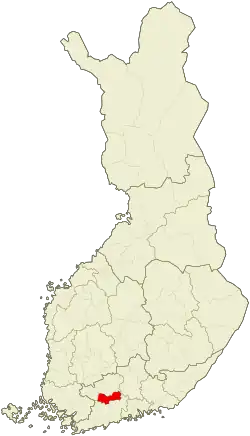 Location of Riihimäki sub-region