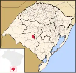 Location of Santa Margarida do Sul in Rio Grande do Sul
