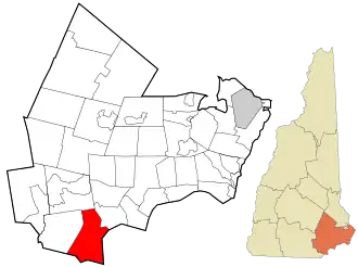 Location in Rockingham County and the state of New Hampshire.
