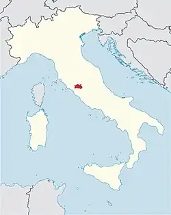 locator map of diocese of Orvieto, east of Lake Bolsena