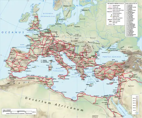 Image 6Map of Roman roads in 125CE (from History of road transport)