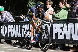 Roman Kreuziger on the attack at Cauberg to win the 2013 Amstel Gold Race.