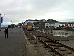 Rosslare-bound train on Wexford Quay