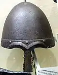 Rus' nasal helm (11th century) with perforated nose guard for an enclosed aventail