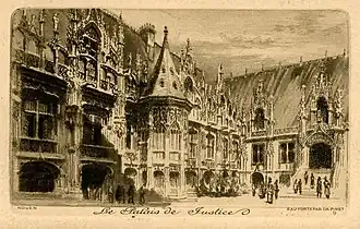 Etching by Charles Pinet (Rouen series no. 9, late 19th century).