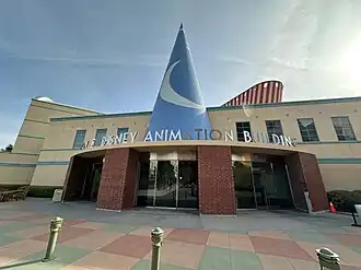 The Roy E. Disney Animation Building in Burbank, California, by Robert A. M. Stern, completed 1995