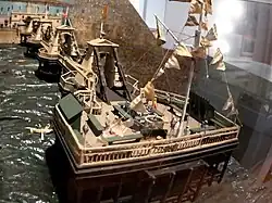 Model of the Royal Suspension Chain Pier on display at Brighton Museum & Art Gallery