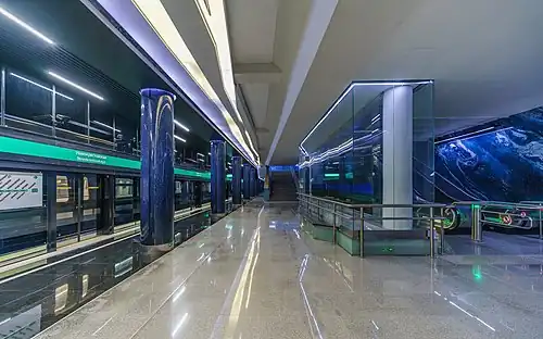 Novokrestovskaya metro station in Saint Petersburg Metro