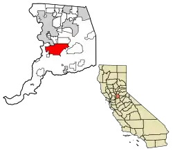 Location of Elk Grove in Sacramento County, California