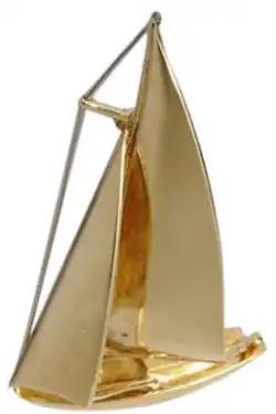 Gold Sailboat Brooch