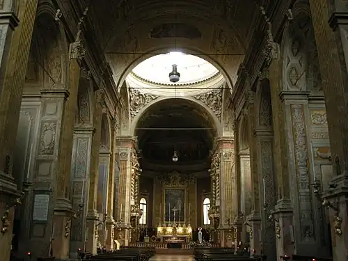 Interior nave of church