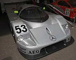 A Sauber-Mercedes C9 No. 53 car that raced in the 1000&nbsp;km Nürburgring on show in 2008.