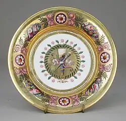Saucer, part of a breakfast service (déjeuner); 1813; hard-paste porcelain; height: 3.2 cm; diameter: 16.2 cm; Metropolitan Museum of Art