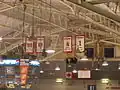 Retired numbers in the rafters.