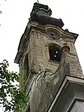 The steeple of the Reformed Protestant church.