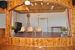 The stage in the old school house