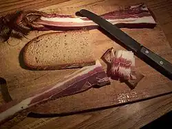 Black Forest ham with German bread