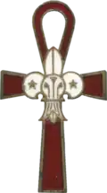 The Scouts Wadi el Nil from the 1930s for Copts and Egyptian Catholic Christians superimposed the national Scout emblem atop an ankh, the ancient Egyptian hieroglyphic character that read "life"