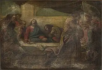 Second preparatory sketch for The Last Supper (1786) by Benjamin West (before restoration)